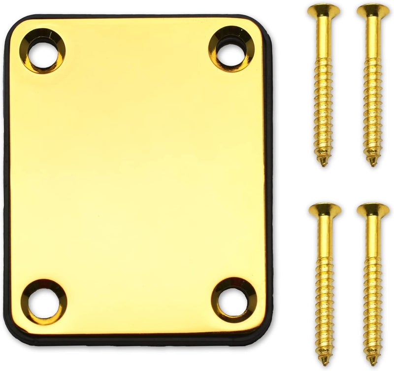 MAXCHEER Electric Bass Guitar Neck plate Guitar Neck Joint Connecting Strengthen Plate Guitar Parts (Gold) - Image 1